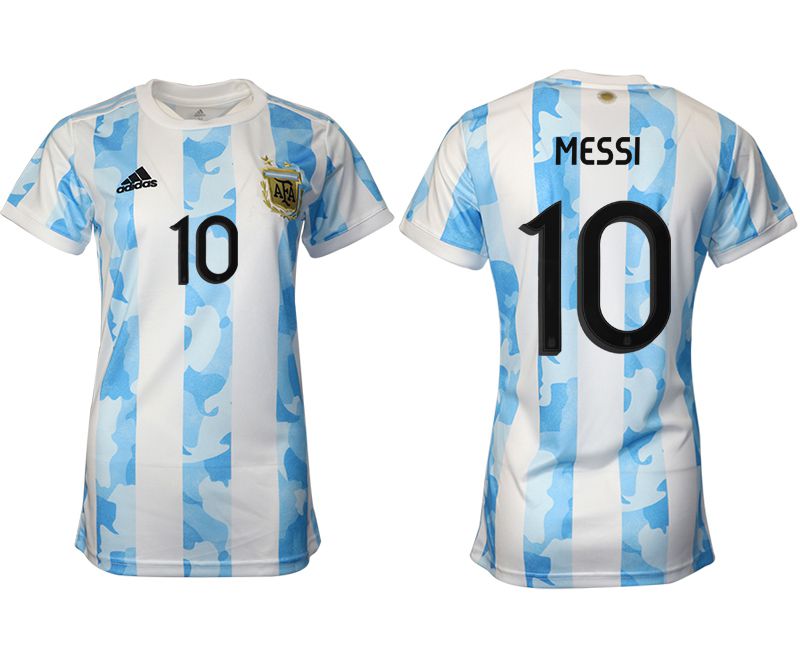 Women 2021-2022 Club Argentina home aaa version white #10 Soccer Jersey->women soccer jersey->Women Jersey